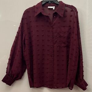 ASOS Deep Red Shear Textured Blouse